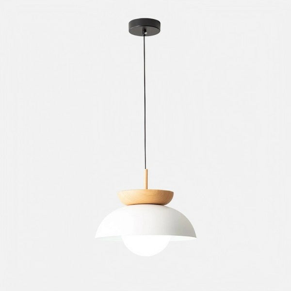 TimberLuxe - Lámpara Colgante de Media Madera Elegante