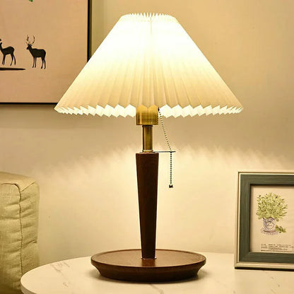 GlowTimber - Classic Wooden Plissé Lamp