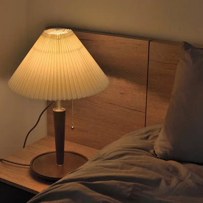 GlowTimber - Classic Wooden Plissé Lamp
