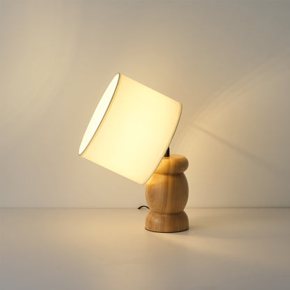 RockwoodGlow - Table Lamp with Unique Stone-Shaped Wooden Base