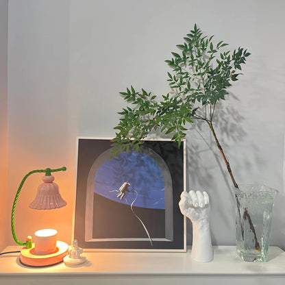 BloomAura – Lampada da Tavolo in Vetro Rosa Incantevole