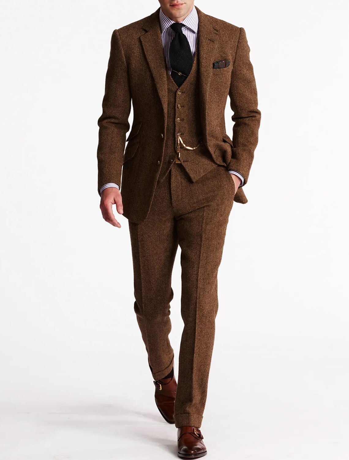 Variant image for Odell - Men's Vintage Retro 3-Piece Suit for Weddings, Groomsmen, and Formal Events-1