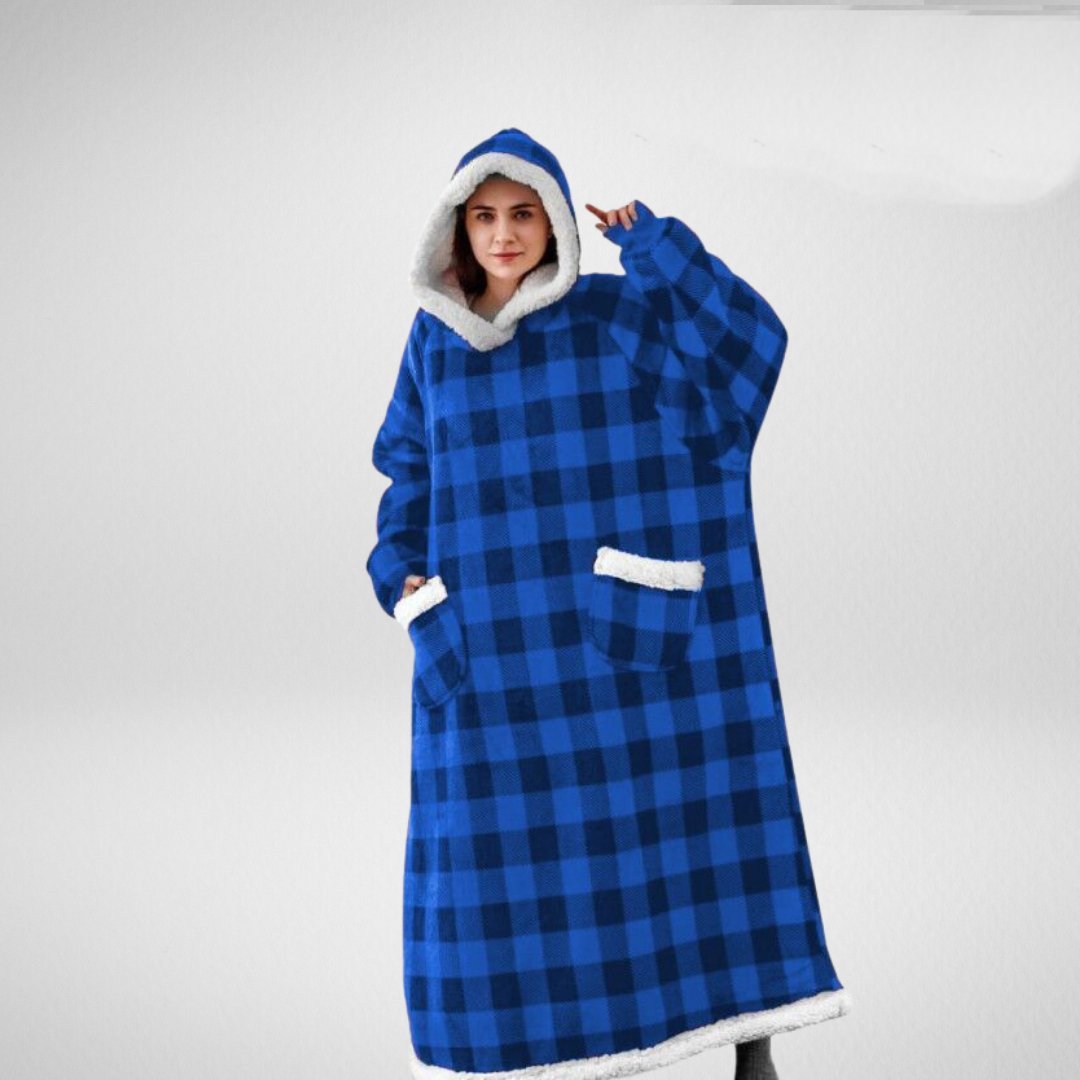 CozyHug – Oversized Hoodie Blanket with Fleece Lining