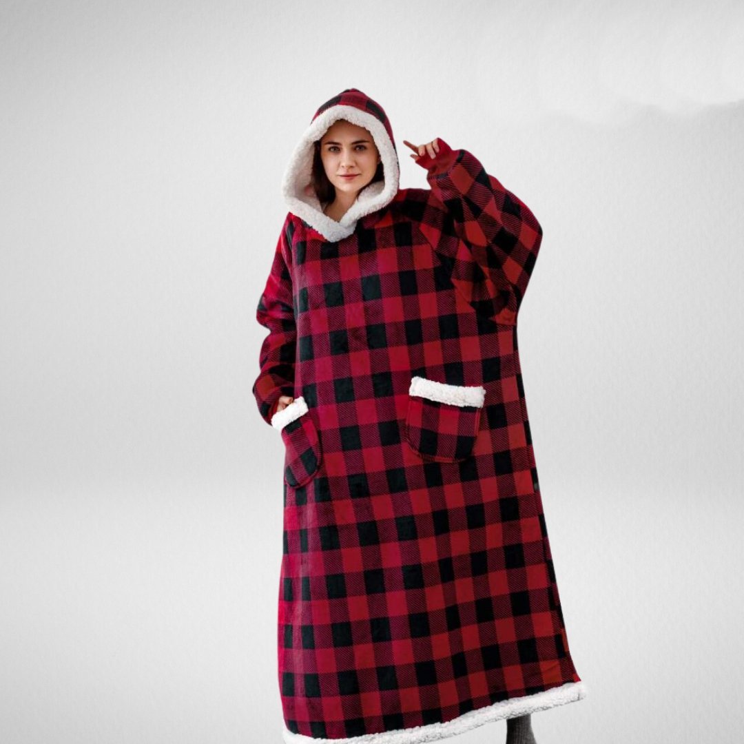 CozyHug – Oversized Hoodie Blanket with Fleece Lining