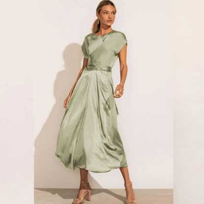 GracePurr - Elegant Midi Evening Dress